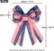 Large 4th of July Patriotic Wreath Bow – Oversized American Flag Bow with Blue Stars – Red and White Bunting Decor for Front Door, Mailbox & Porch – USA 250th Anniversary Outdoor Weather-Resistant Ornament (1 Pack)
